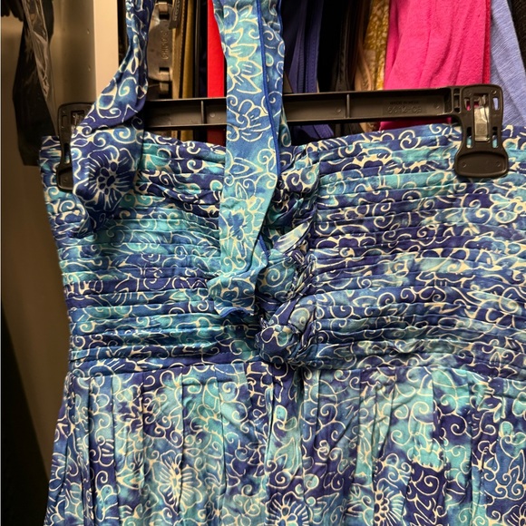 Blue Patterned Women's Dress - Picture 2 of 4